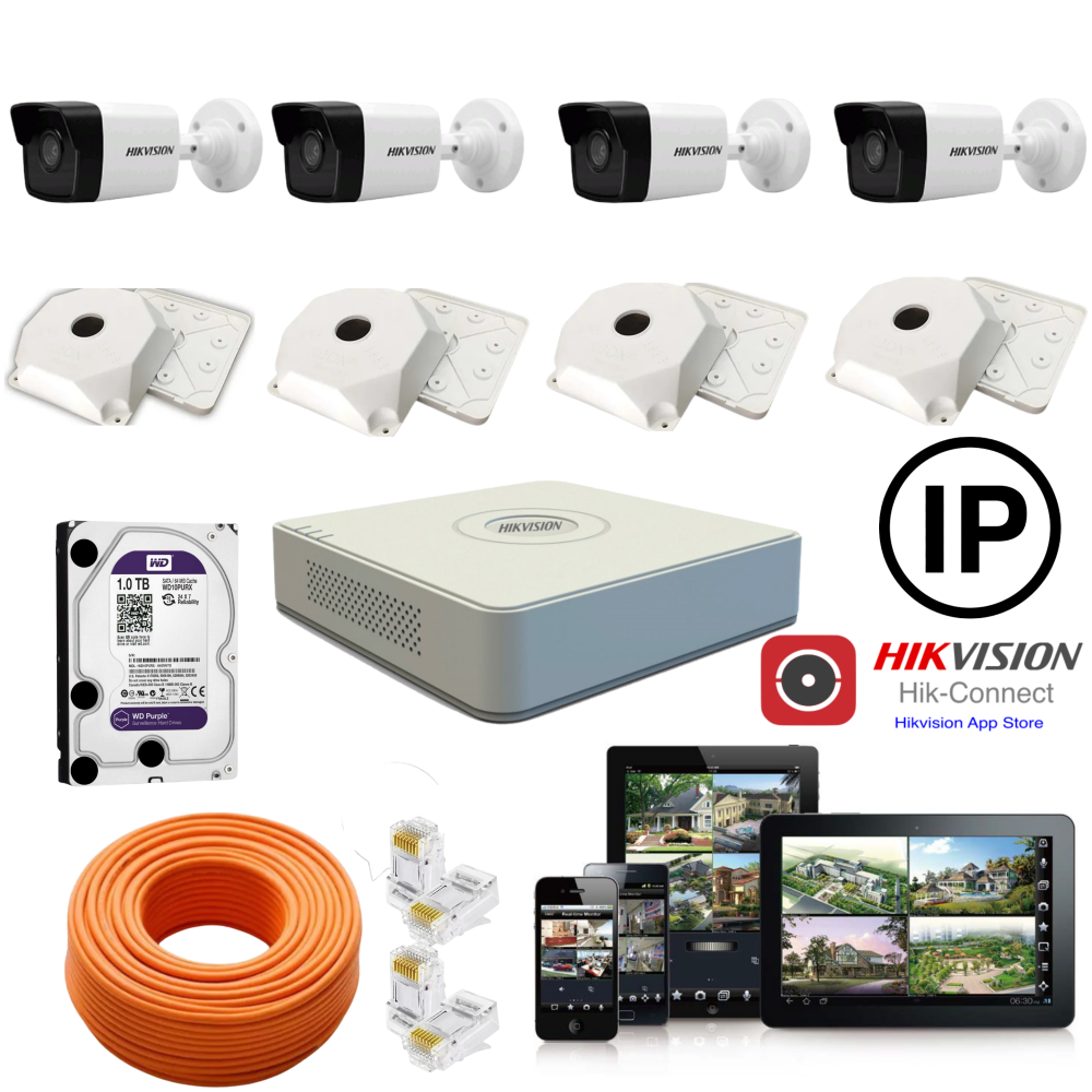 HİKVİSİON IP 4LÜ DIŞ SET 2MP